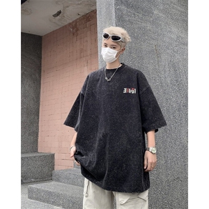 2025新款滑板男孩美式大码青少年水洗短袖XZ517A-3-AQ022T-P38图片