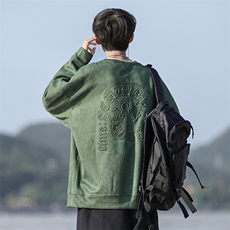 新款男百搭麂皮绒面料圆领CITYBOY风卫衣VE2019-P55控88，男装卫衣，星座717