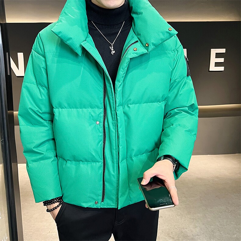 店主风白鸭绒羽绒服男2025新款纯色面包服保暖外套B317/1827/P185,男装羽绒服,电商B317