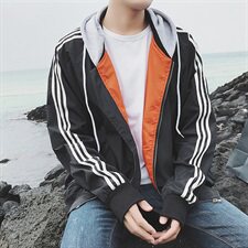 A003-927-P50秋冬季新品拼接连帽夹克男外套韩版港仔风，男装夹克，电商A003