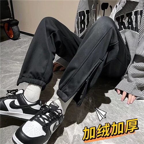 直筒裤男宽松慵懒风高级感加绒炸街裤子B380P33图片