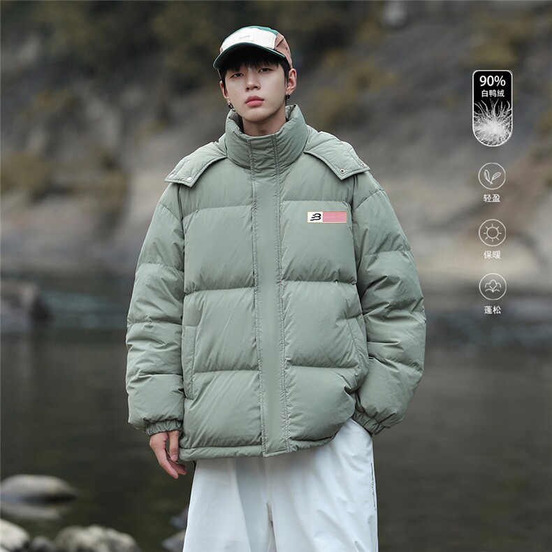 港风23新款冬季时尚百搭连帽加厚羽绒服外套YR63603P225控298,男装羽绒服,电商A268A