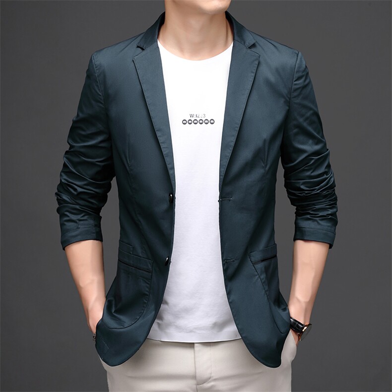 D6629208男士2023秋新款长袖西服休闲外套薄款单西修身小西装P165,男装西服,电商B360