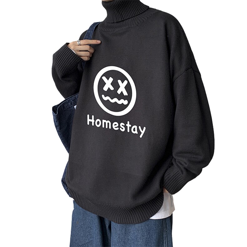 韩版潮流时尚高领休闲毛衣港风2024秋冬针织衫男A161-2-M2058-P50，男装针织衫/毛衣，电商A161-2