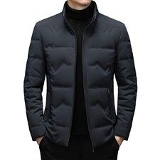 2023冬季新款立领羽绒服短款中年装加厚保暖纯色外套XX2188-P295图片