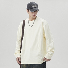 棉重磅280G纯棉0缩力2025新款拼接长袖男款圆领2609-P50控99，男装卫衣，电商D215