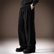 【002】灯芯绒男士休闲裤秋季加绒直筒阔腿弯刀裤A079-PK46-49，男装卫衣，电商A079