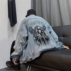 牛仔外套男复古春新款水洗做旧宽松高街hiphop工装夹克JK1034-P68，男装工装外套，星座1103-3
