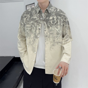 高品质纯棉280克加厚寸衫外套墨染时尚店主社会小伙新款CS61P68图片