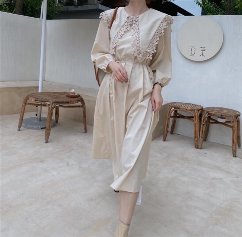 秋季韩系连衣裙，女装连衣裙，驿谷