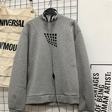 春季新款灰色港风刺绣圆领卫衣宽松长袖t恤男xz914-4-WY42P55，男装T恤，星座914-4