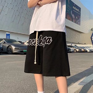 男春季潮流时尚休闲短裤毛巾绣宽松五分裤DK2P28