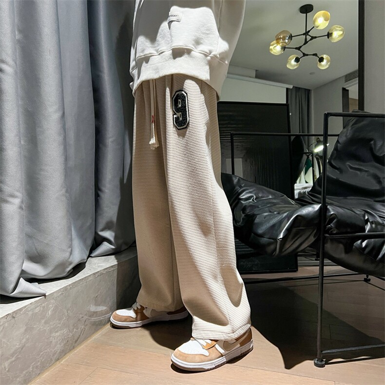 直播品质华夫格宽松休闲裤裤脚可收可放C551*P50加绒55控68,男装休闲裤,星座227-2