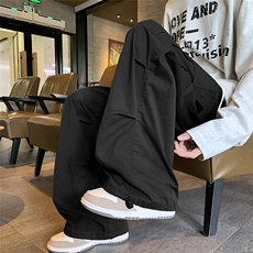 降落伞工装裤男秋冬款潮牌美式男生抽绳阔腿直筒裤子，男装休闲裤，星座410-6（原星座1304-1）