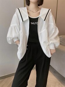 新款可盐可甜海军娃娃领防晒外套,其它,L·H·X