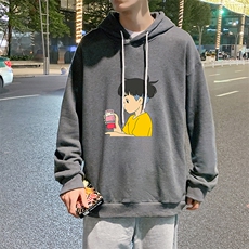 WY2200-P35加绒款-P40纯棉连帽卫衣男大码运动帽衫宽松薄外套男，男装卫衣，电商A040