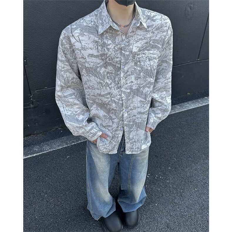 美式高街宽松衬衫潮流休闲上衣A086-CS2206-P40,男装衬衫,电商基地A086