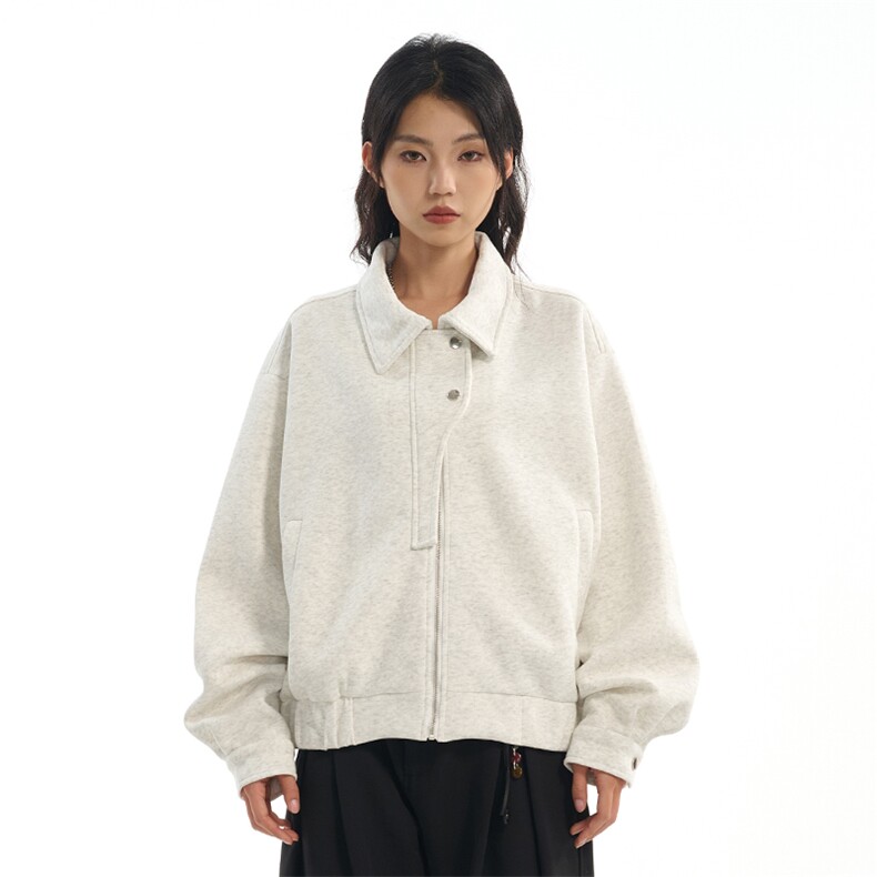 华棉450克W9875-特P85开衫短宽夹克男女秋季潮牌宽松百搭卫衣外套,男装夹克,电商D310B