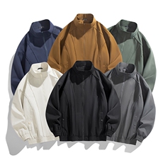 新款中性风户外夹克男立领纯色上衣冲锋衣外套A157B-JK7866-P60，男装夹克，电商A157B
