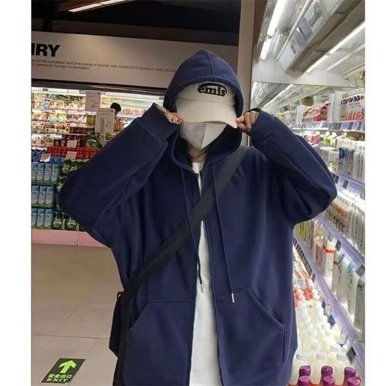 网络图现货美式潮牌连帽卫衣新款纯色运动服慵懒情侣装JWY13-P38,男装卫衣,星座715-7