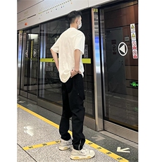 B221美式ins高街暗黑拉链小脚弹力破洞牛仔裤LK23060-P65控88，男装牛仔裤，电商B221