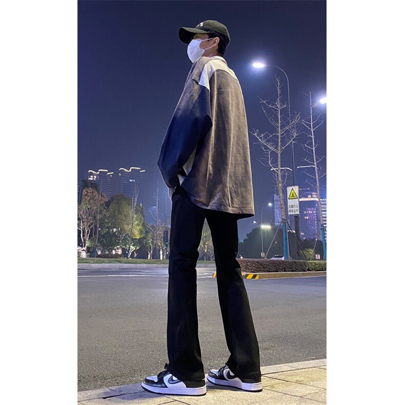 2024春款修身微喇复古弹力牛仔裤715-6-BK01P50图片