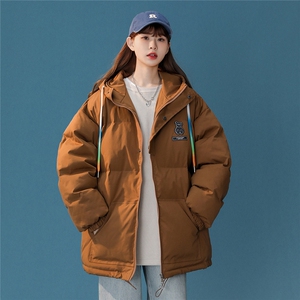 中性风 小熊加厚宽松连帽面包服棉衣外套情侣装棉服G1033 P128 女图片