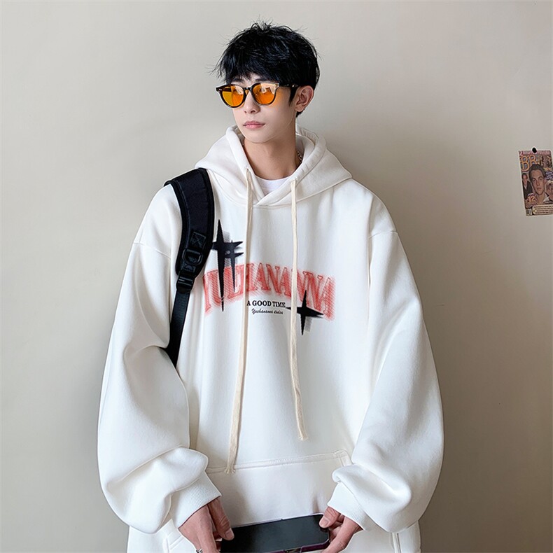 抖音供货、复合360克现货字母印花连帽卫衣宽松D223A-WY2210-P50,男装卫衣,电商019-1