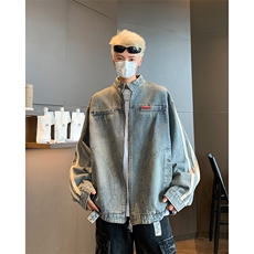 S415P78男生秋装新中式潮牛仔外套男复古宽松水洗做，男装工装外套，星座512-6