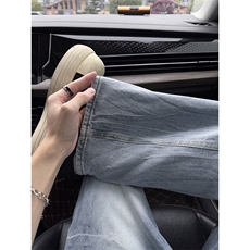 B221美式ins高街暗黑重工艺宽松直筒牛仔裤LK25476-特P45控78，男装牛仔裤，电商B221
