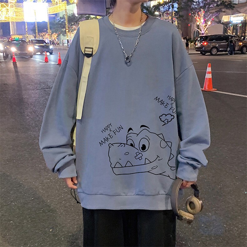 S6136-P28加绒款-P33秋季圆领卫衣男大码韩版宽松长袖外套,男装卫衣,电商A040