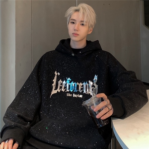 满天星卫衣男秋季连帽360克重磅帽衫软金属字母印花W88-P68图片
