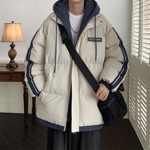 棉衣男冬季新款港风宽松大码假两件连帽棉服MF8587-P88(现货图片
