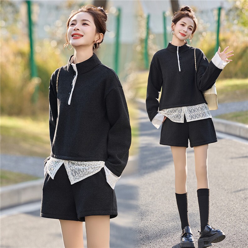 2026年春季通用休闲风两件套休闲短裤套装，女装套装/套裙，橙子家