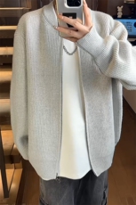 ！棒球领双拉链开衫针织毛衣男CP16-特p55，男装针织衫/毛衣，电商B371