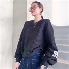 华夫格卫衣，女装卫衣/绒衫，依秀儿