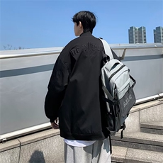 长袖男潮春秋标准简约潮流外穿青春流行棒球领文艺新款夹克拉链，男装夹克，星座1210-1