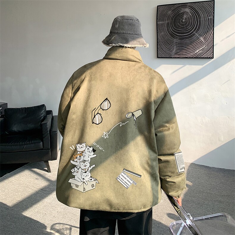 麂皮绒棉衣男大码立领棉袄子男羽绒棉服JM87115-P110图片