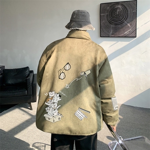 麂皮绒棉衣男大码立领棉袄子男羽绒棉服JM87115-P110图片