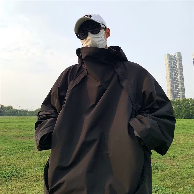 潮机能风双拉链连帽冲锋衣男宽松休闲纯色外套上JK23-P60,女装短外套,星座1109-3