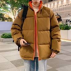 冬季立领棉袄加厚保暖棉衣光板棉服潮流撞色休闲A266-MY2502-P65，男装棉衣，电商A266