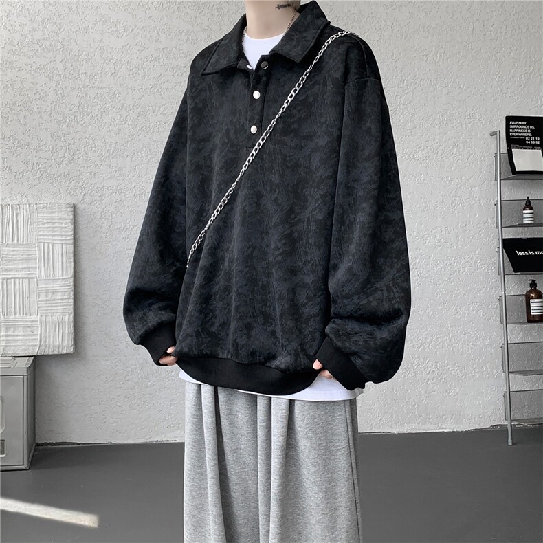 现货WY10165-特P48 控88美式复古解构拼接大码男宽松情侣套头卫衣图片