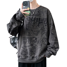 秋冬潮流印花卫衣男宽松休闲W6658小码P32大码P37，男装卫衣，星座1107-1