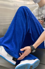 K6081/P40秋装现货港风冰丝垂感阔腿裤男宽松九分休闲裤束脚大码，男装休闲裤，电商A141
