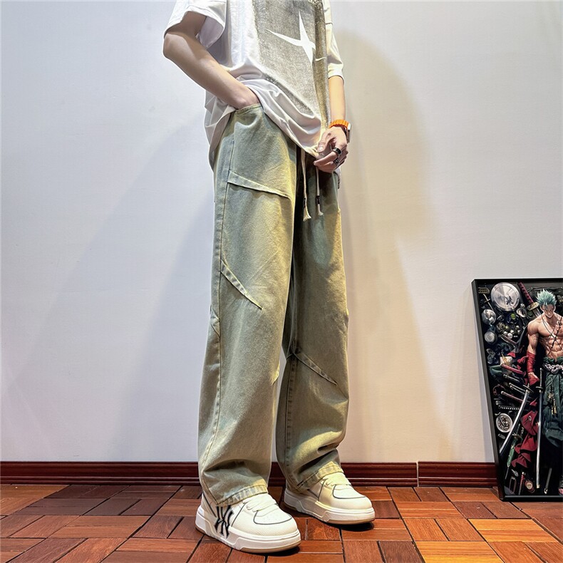 k1077-p55-控78  现货宽松拉链cleanfit牛仔裤马丁靴黑暗图片