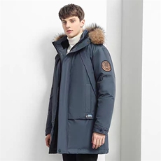 (网图)中长款羽绒服加厚潮牌毛领派克服冬装外套313B-YJ656-P120，男装羽绒服，星座313B