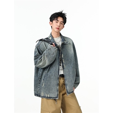 水洗牛仔外套男款春美式痞帅上衣服宽松休闲工装夹克JK1325-P90，男装工装外套，星座1103-3