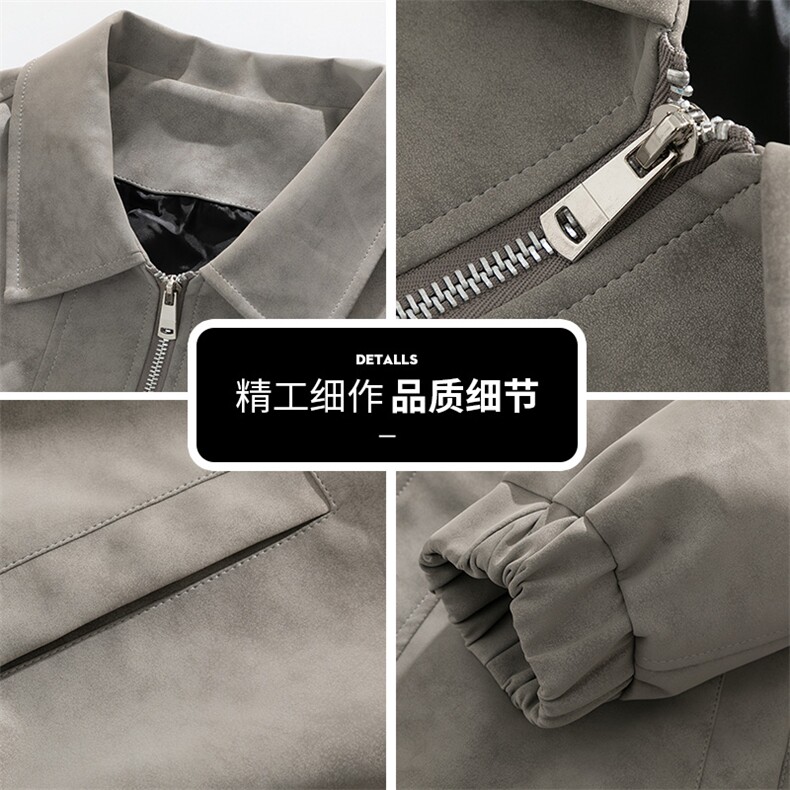 PU新款宽松立领2025秋季复古美式外套休闲百搭皮夹克Q5552-P75,男装夹克,星座610（原A335）