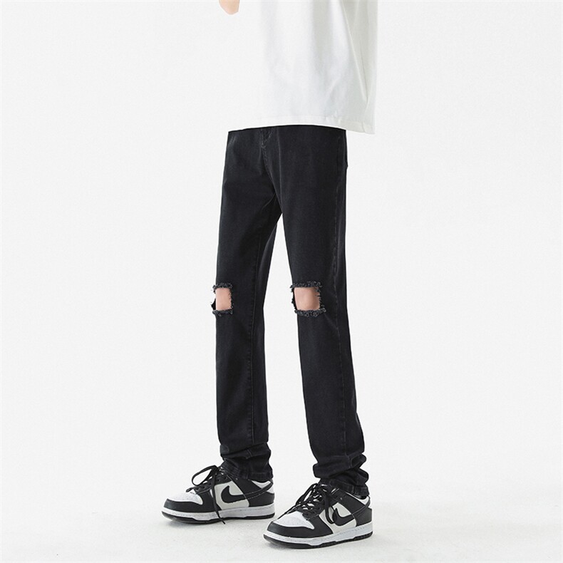 破洞牛仔裤修身B342-K7037-P60控78,男装牛仔裤,电商B342