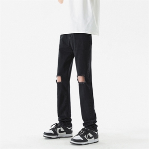 破洞牛仔裤修身B342-K7037-P60控78图片
